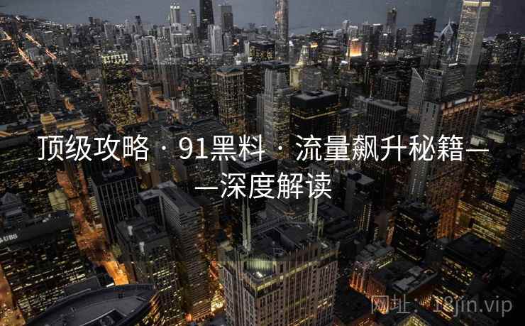 顶级攻略 · 91黑料 · 流量飙升秘籍——深度解读